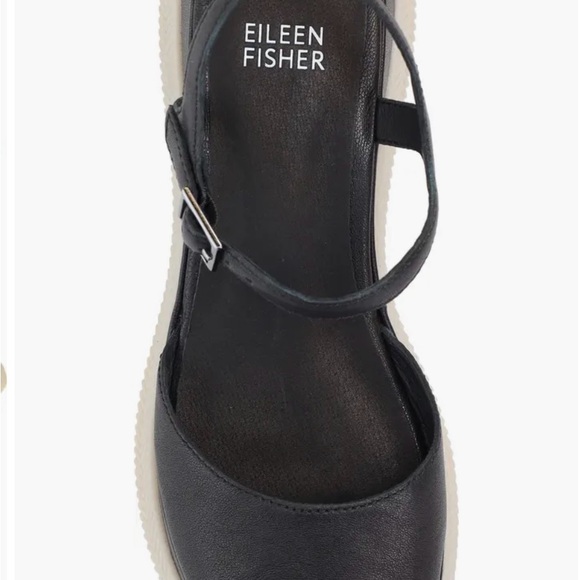 Eileen Fisher Black Ario wedge sport sandals size 8 new in box - Picture 1 of 6
